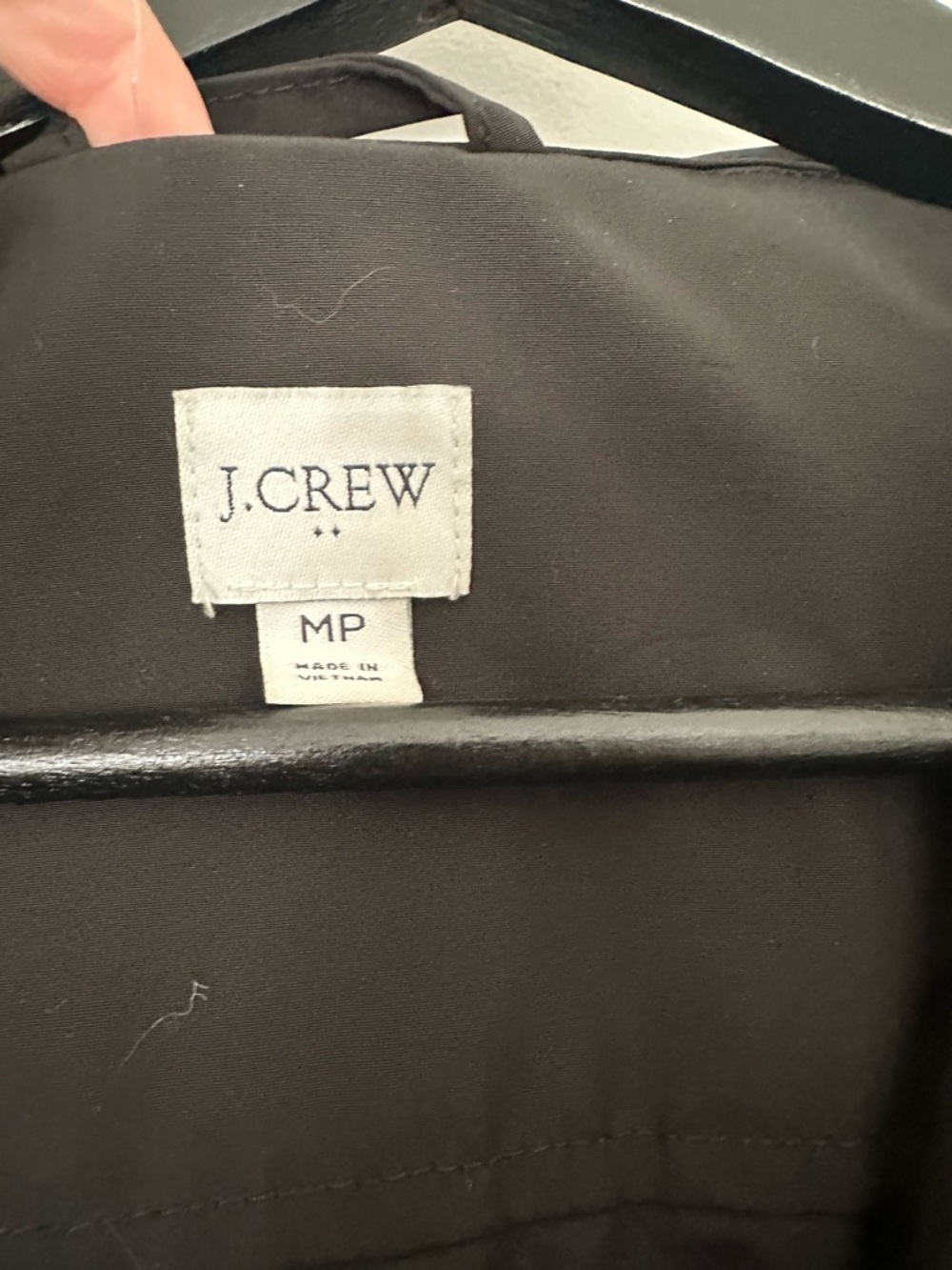 J. Crew Black Hooded Trench Rain Coat with Cinch Waist - Picture 3 of 5